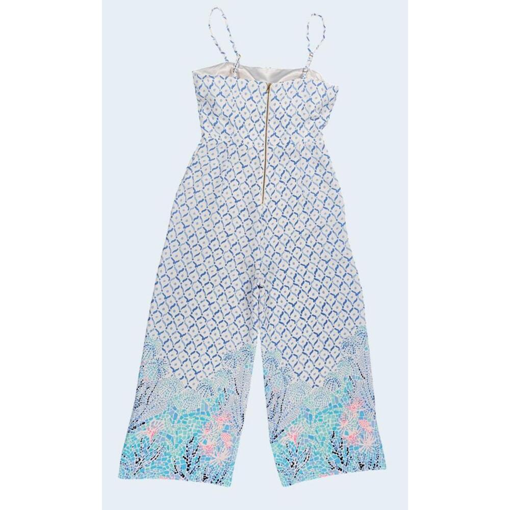 Lilly Pulitzer Sea La Vie Sandra Maxi Jumpsuit Belt Size 2 - Picture 8 of 15